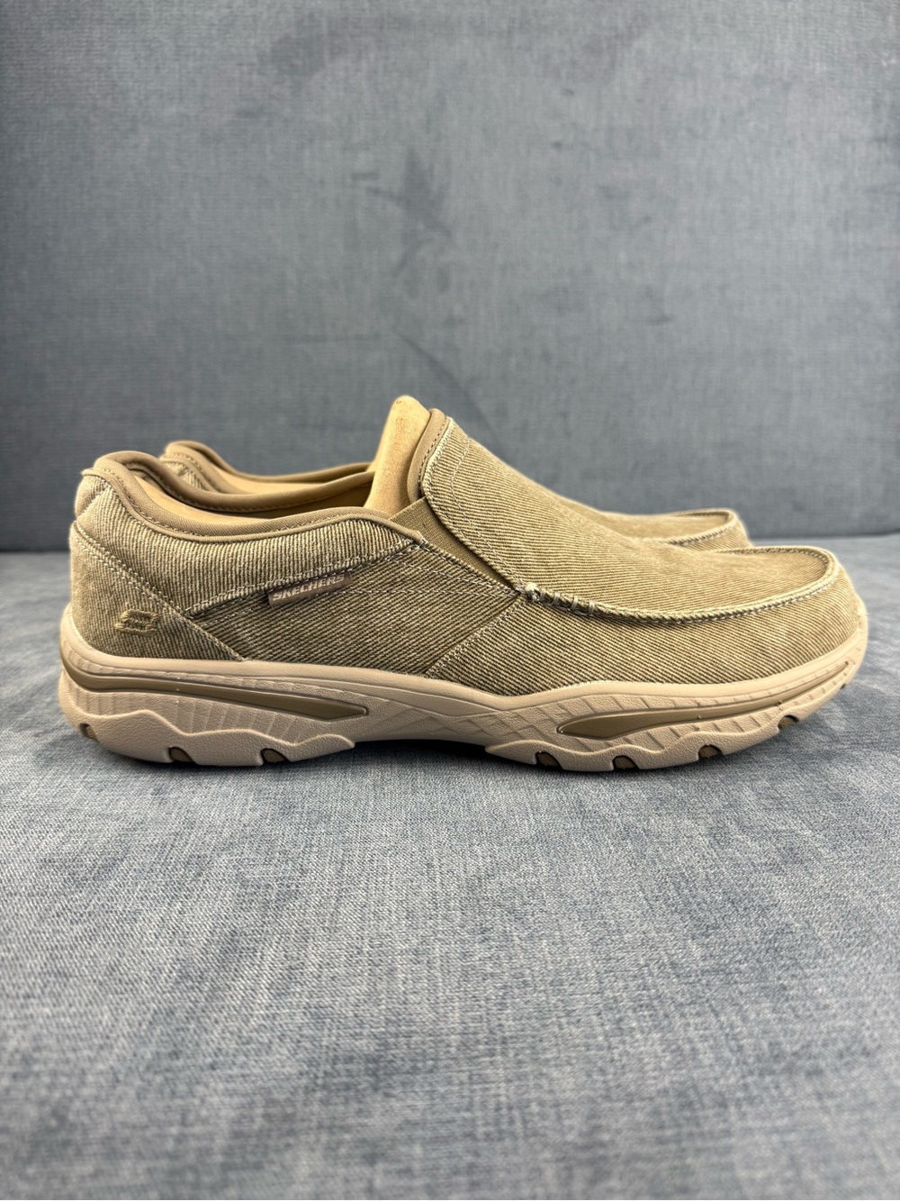 Skechers Men’s Relaxed Fit Air Cooled Memory Foam Slip On Loafers SZ 12 Taupe